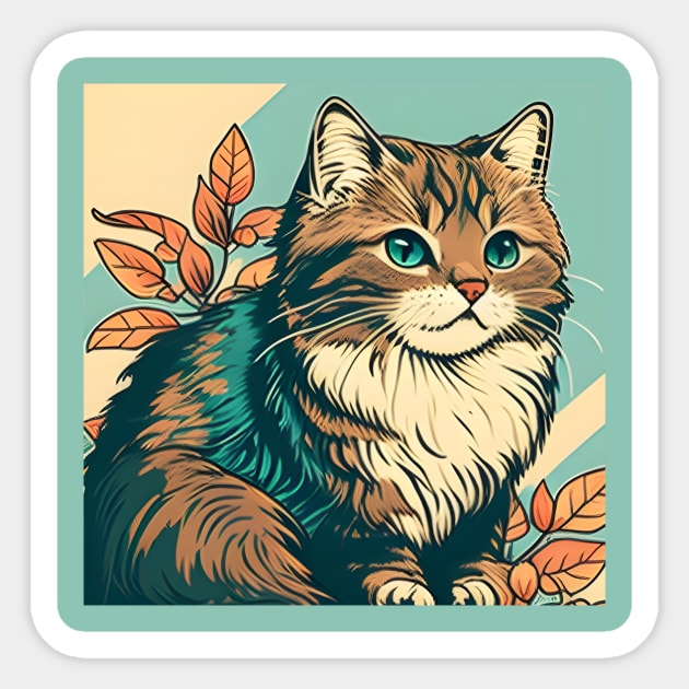 Funny Cute Cat - Colorful Cat Kitty Lover Sticker by Danielle Shipp